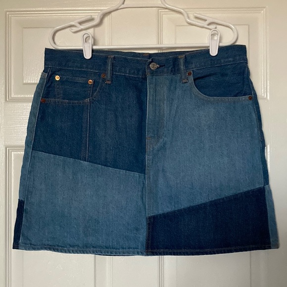 Levi's patchwork denim skirt size 32 - Picture 2 of 10